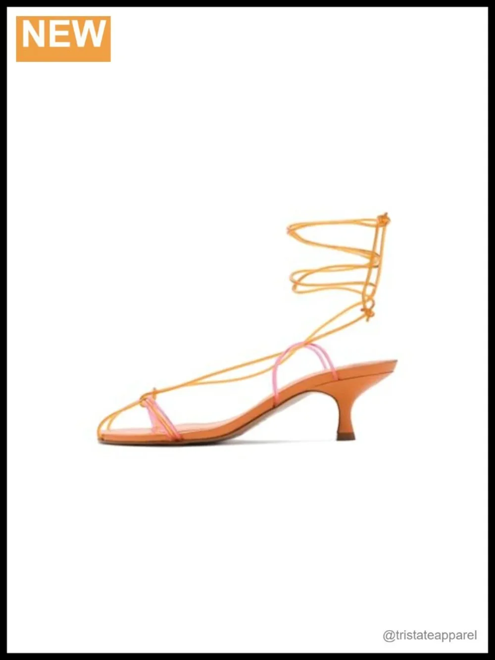 Lace Up Ankle Strap Kitten Heels Open Toe PVC Leather